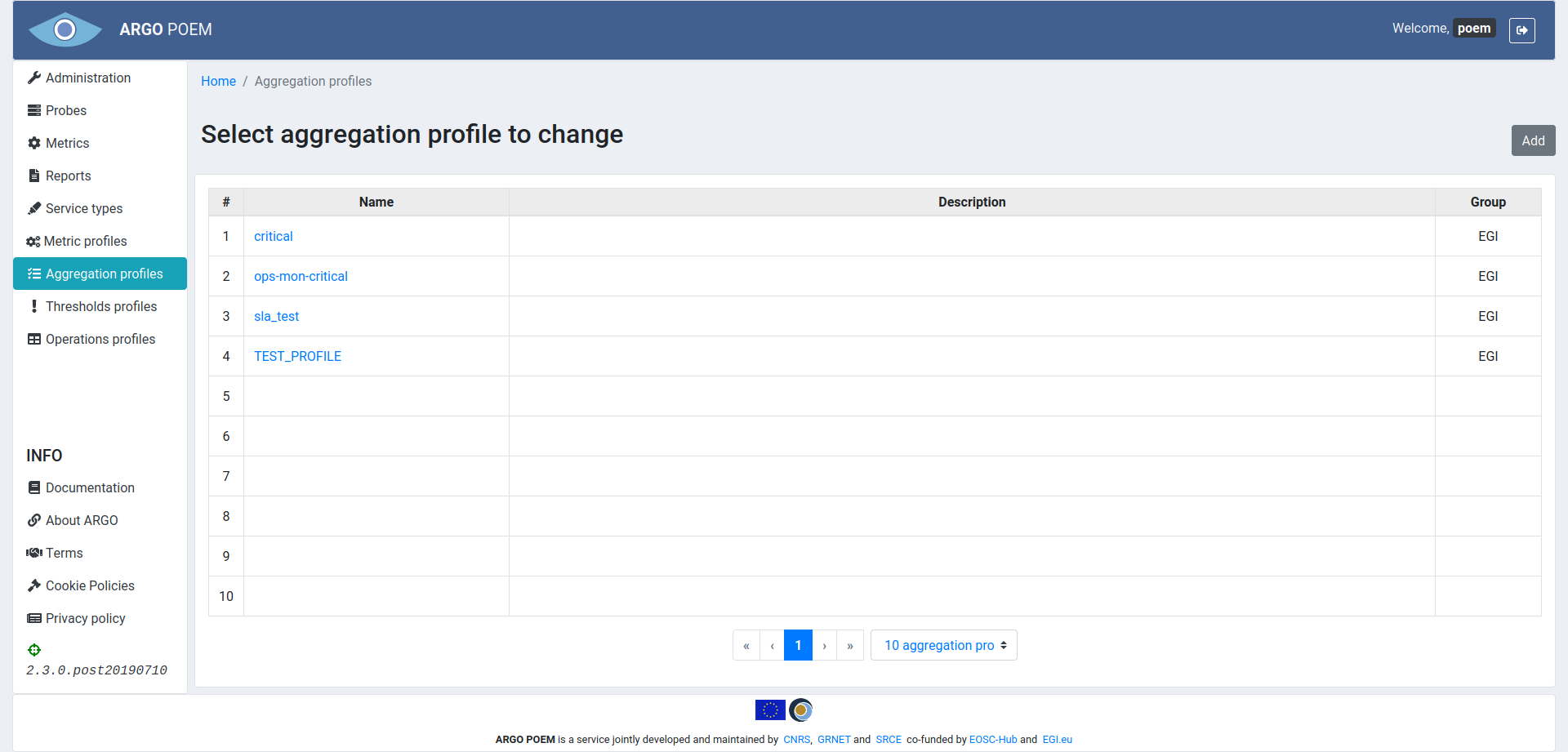 Tenant Aggregation Profiles