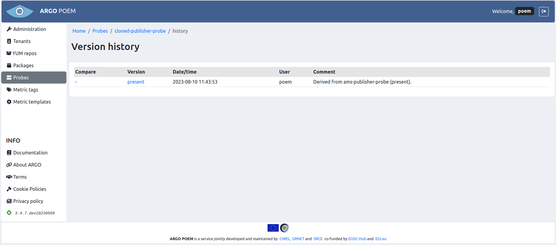 Cloned Probe History