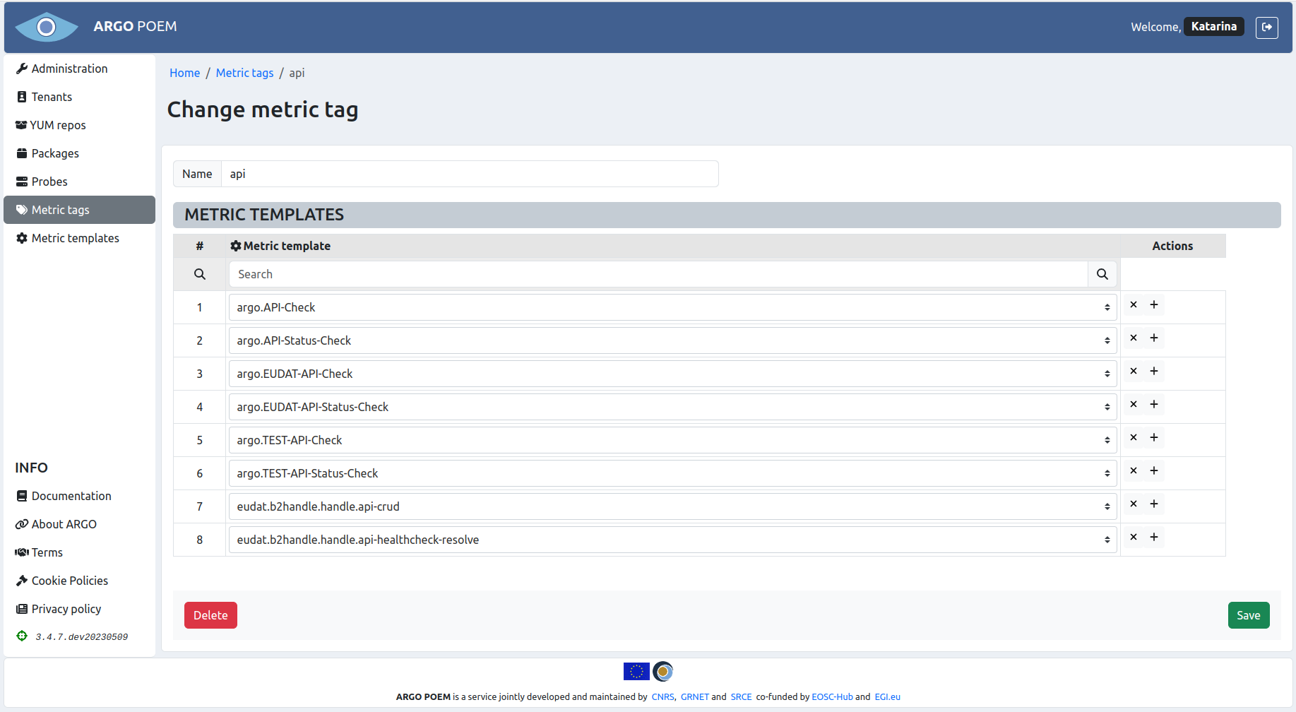 SuperAdmin metric tag details