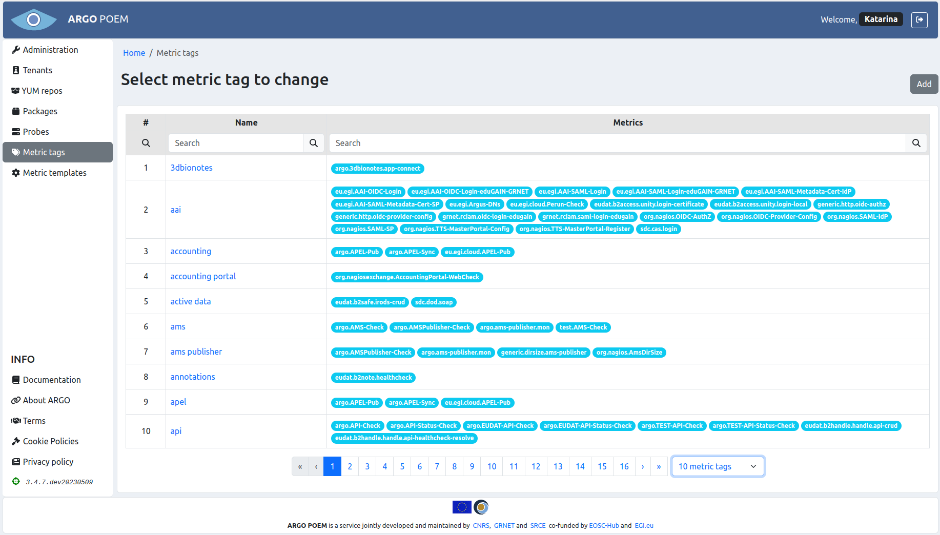 SuperAdmin metric tags