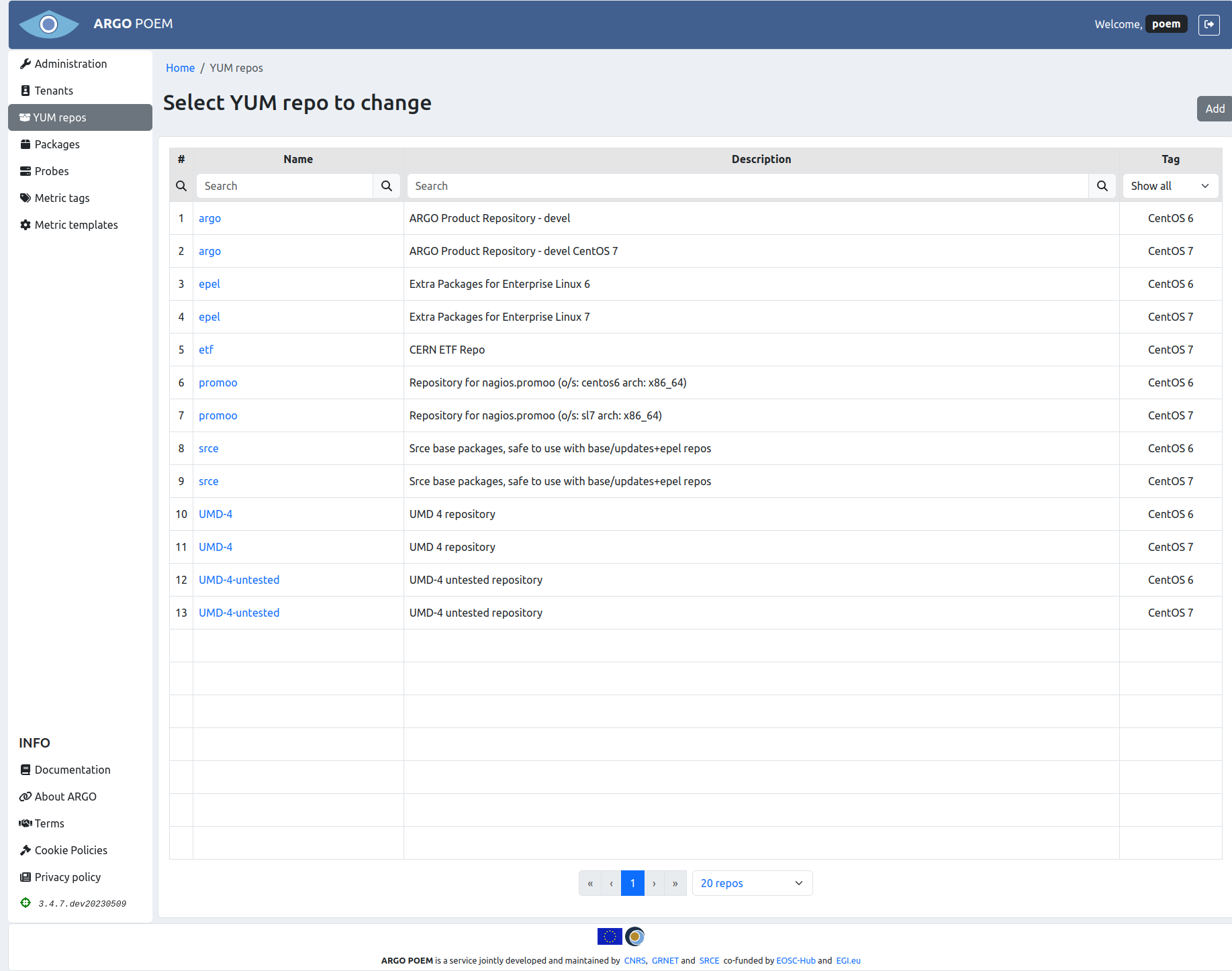 SuperAdmin YUM repos