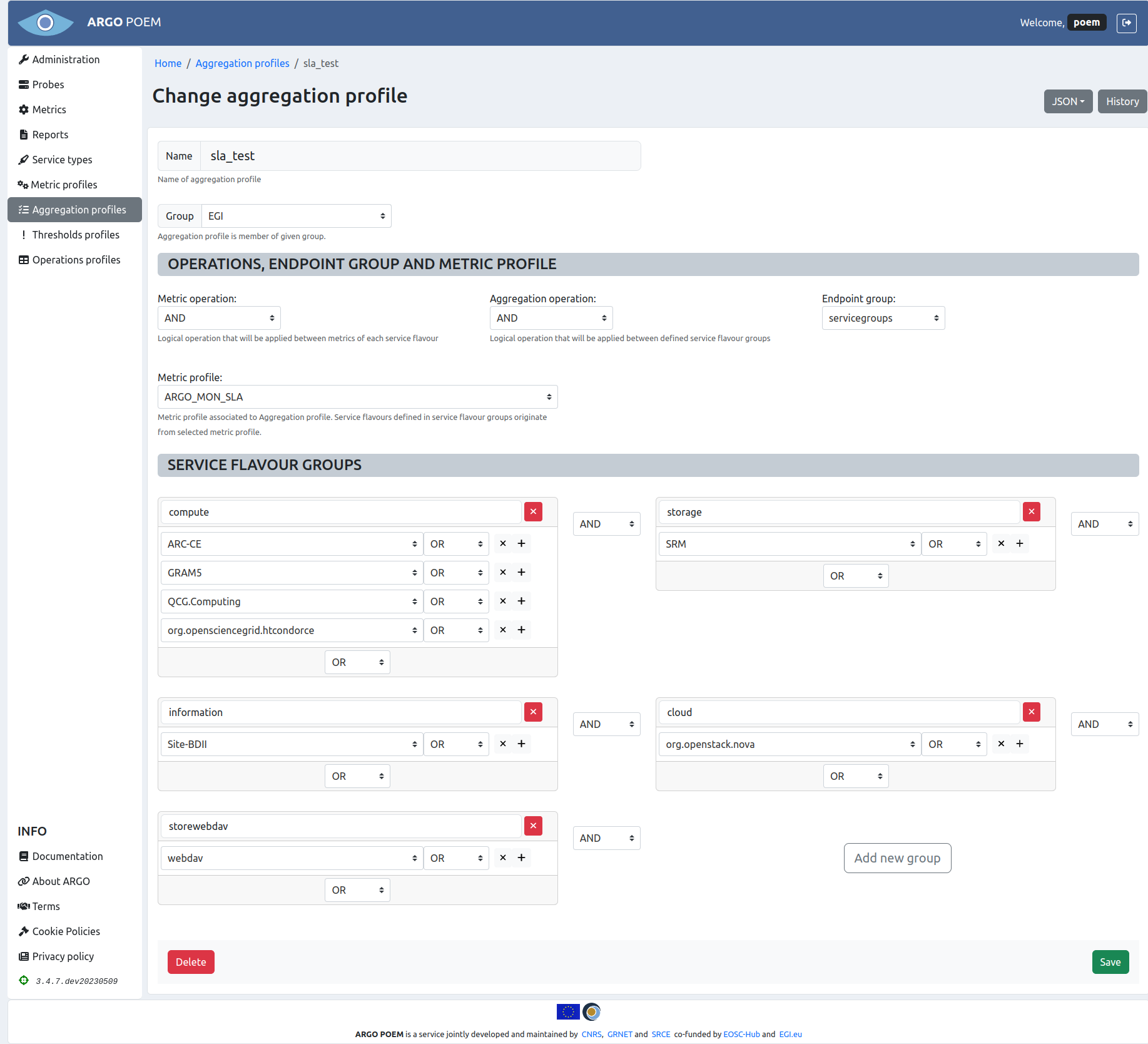 Tenant Aggregation Profile Details