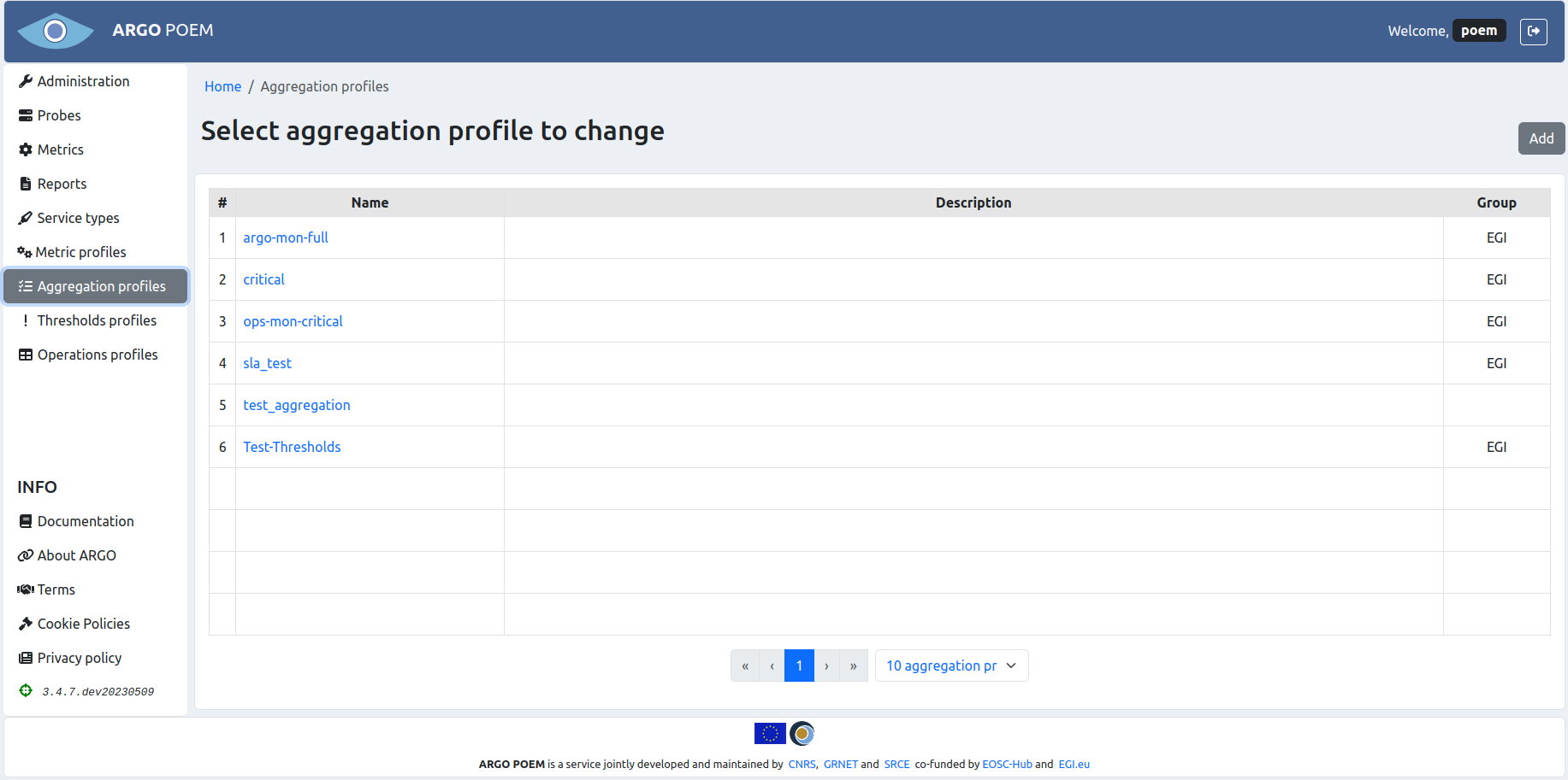 Tenant Aggregation Profiles