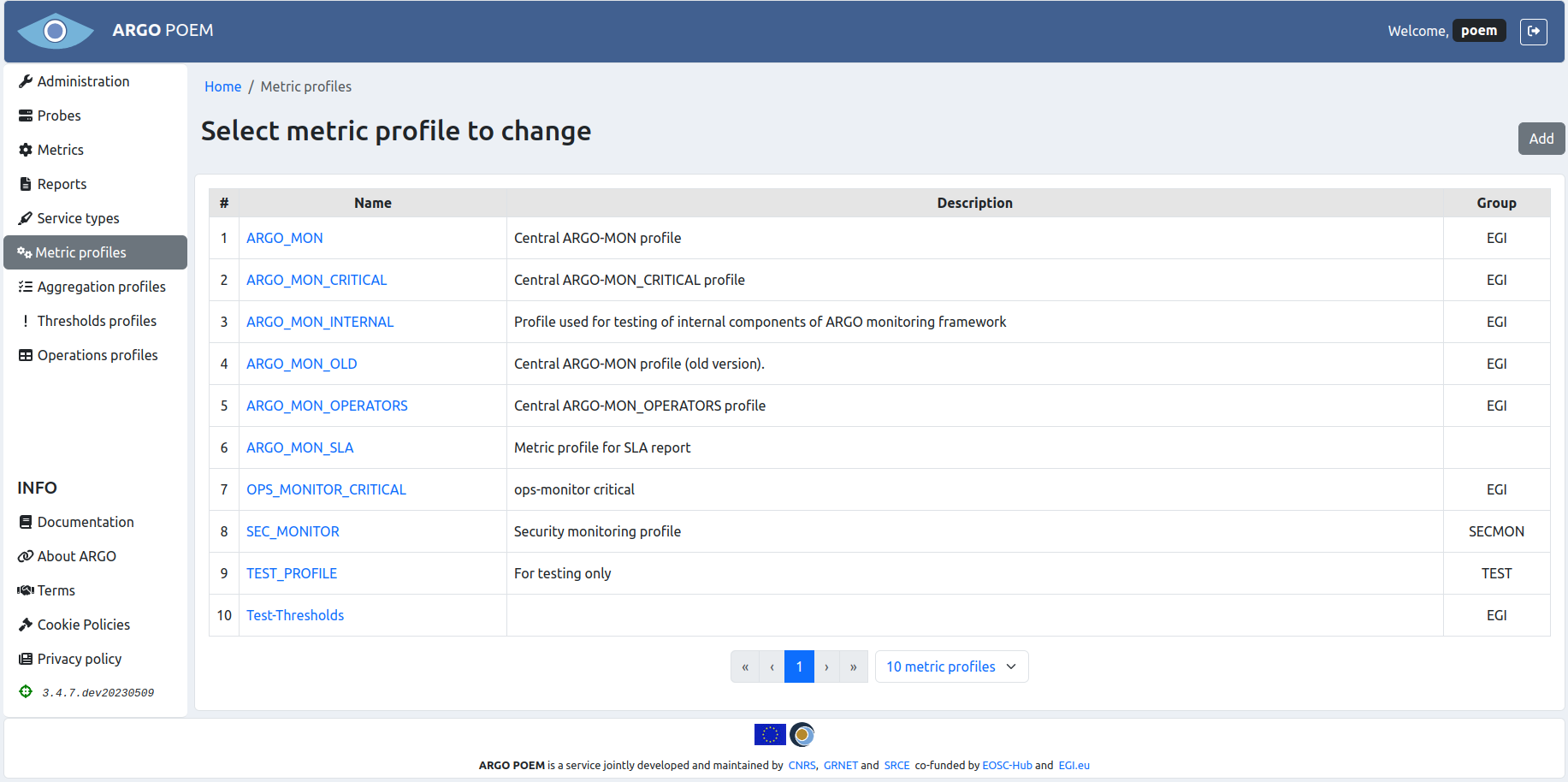 Tenant Metric Profiles