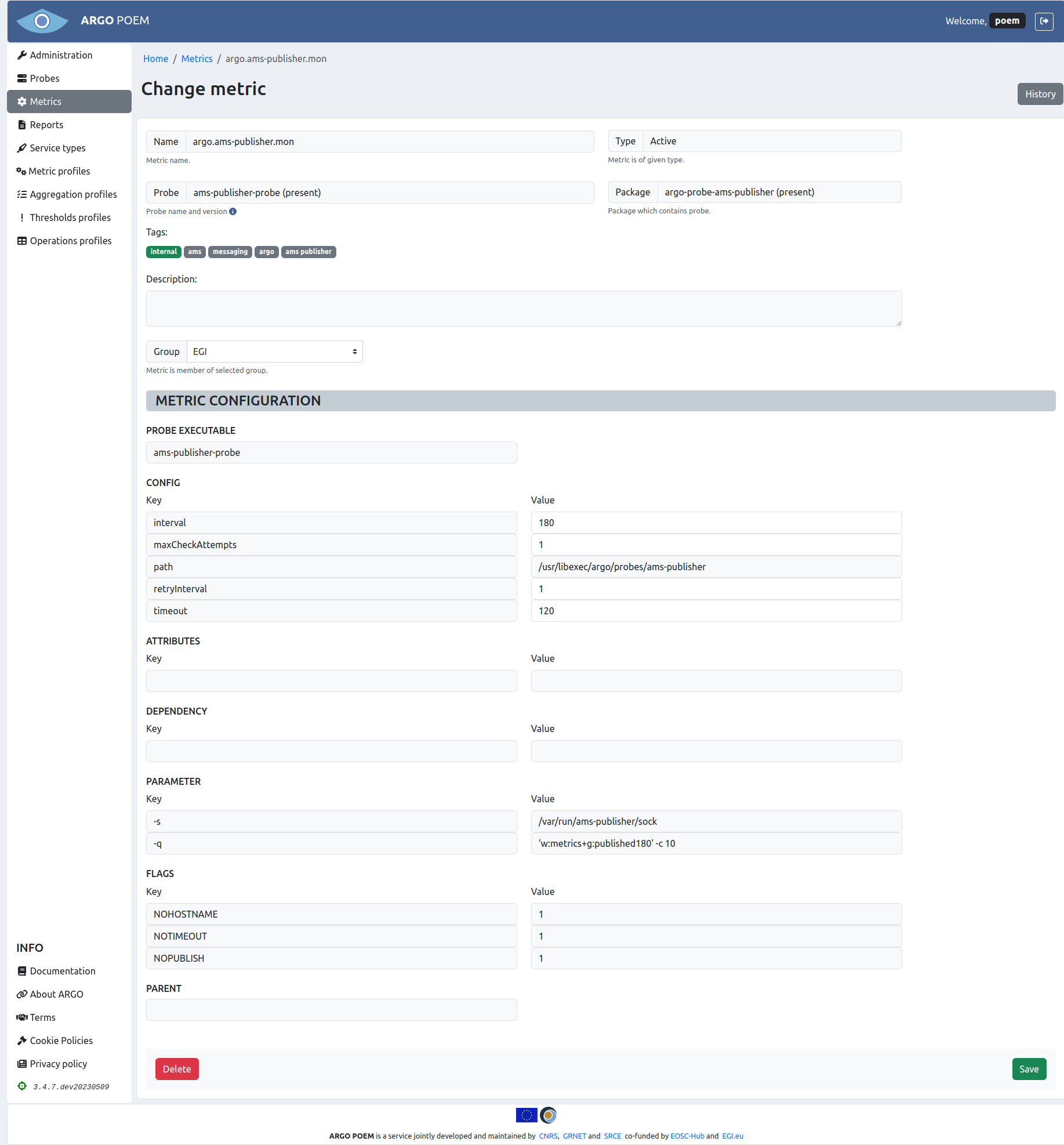 Tenant Metric Detail