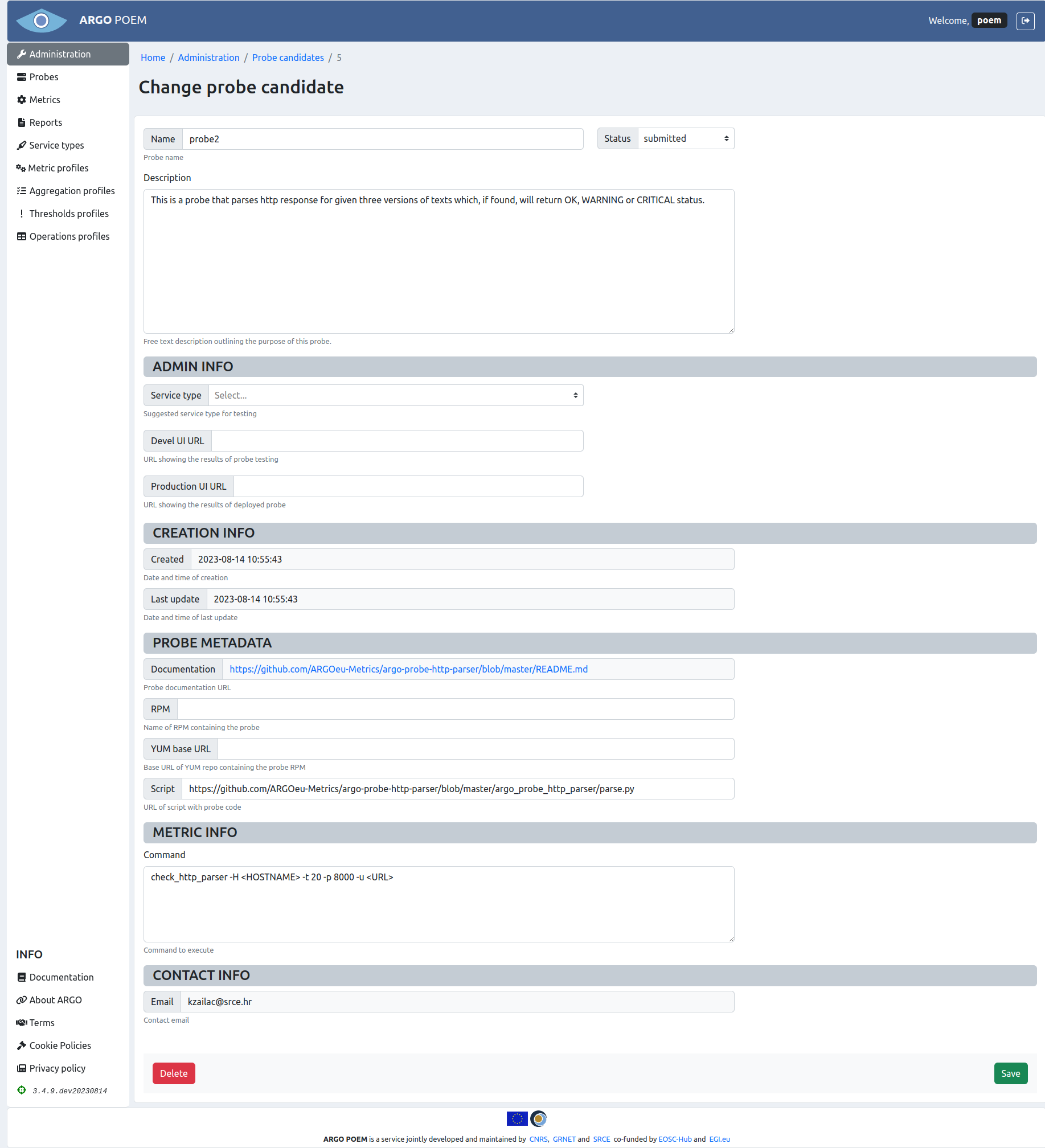 Tenant Probe Candidates ChangeView