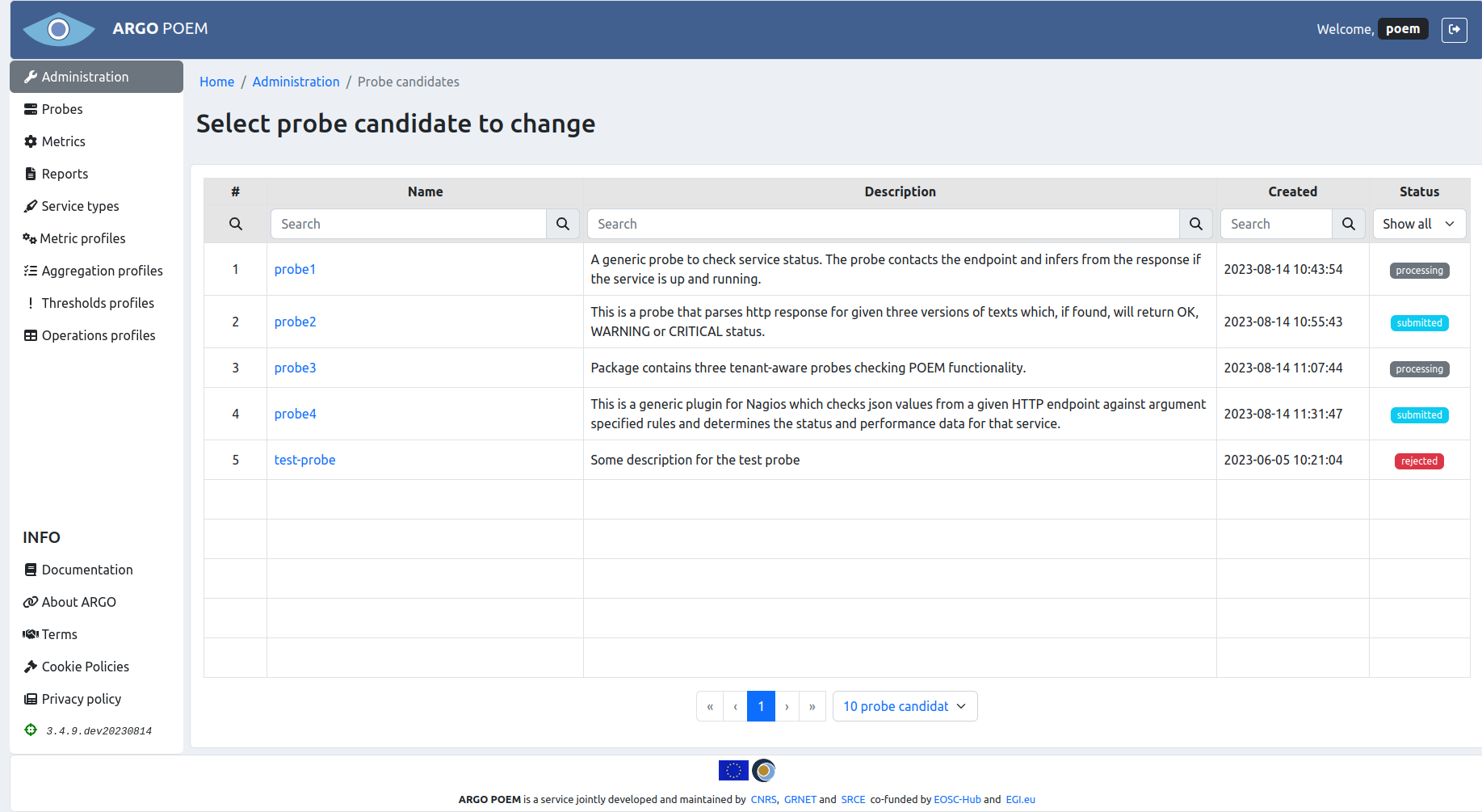 Tenant Probe Candidates