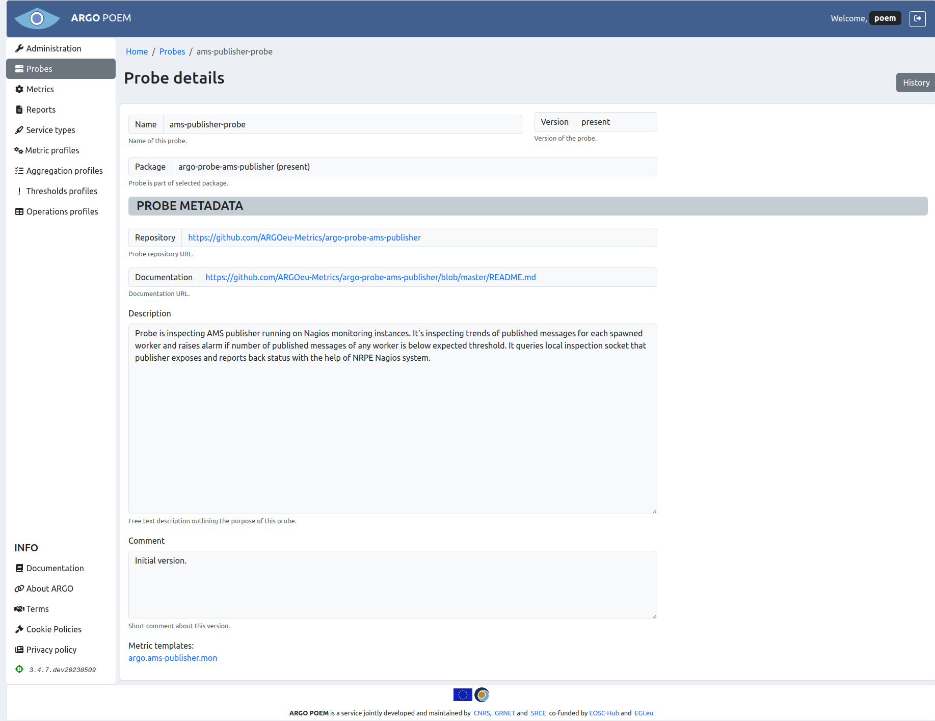 Tenant Probe Details