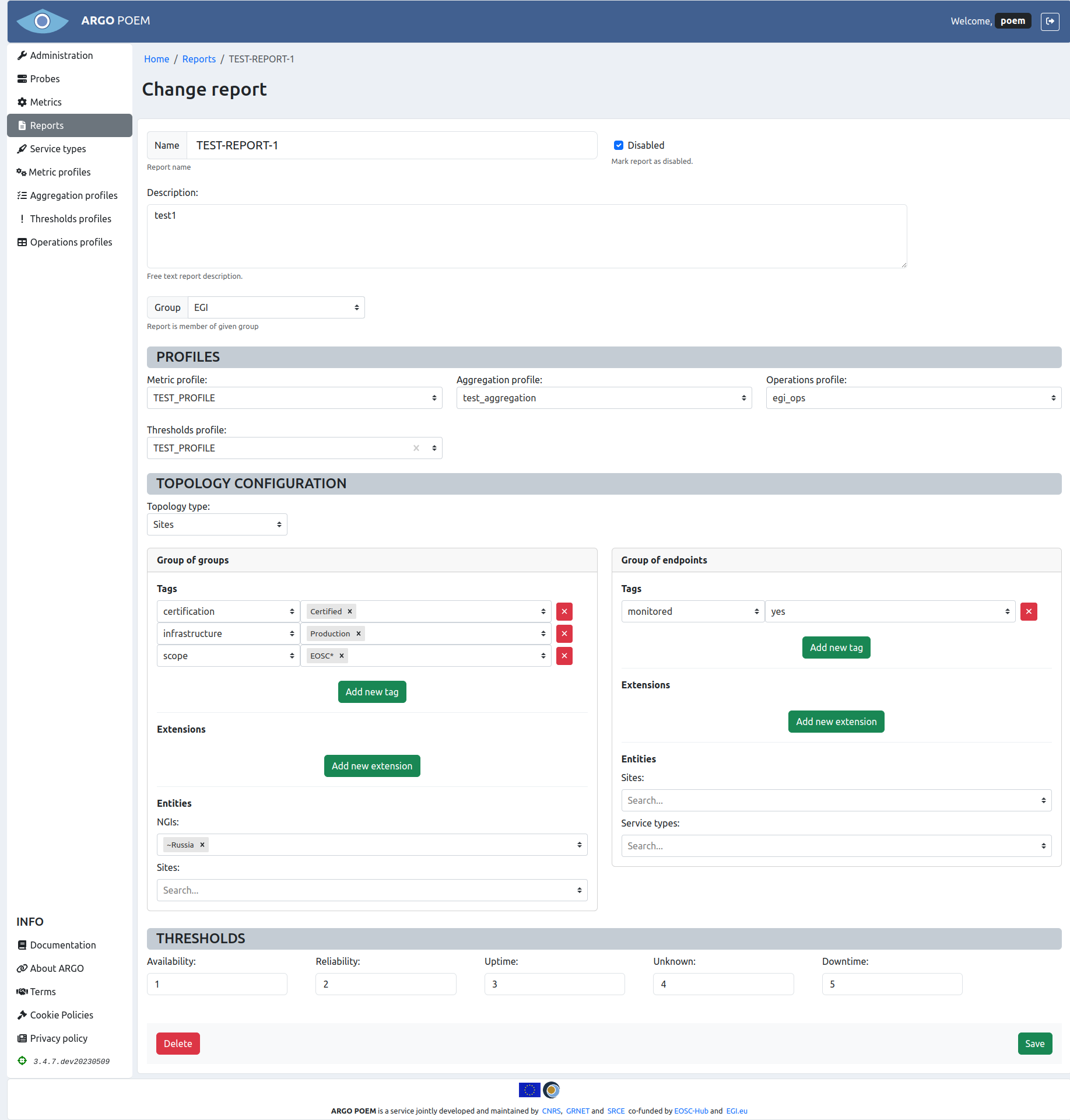 Tenant Reports Details