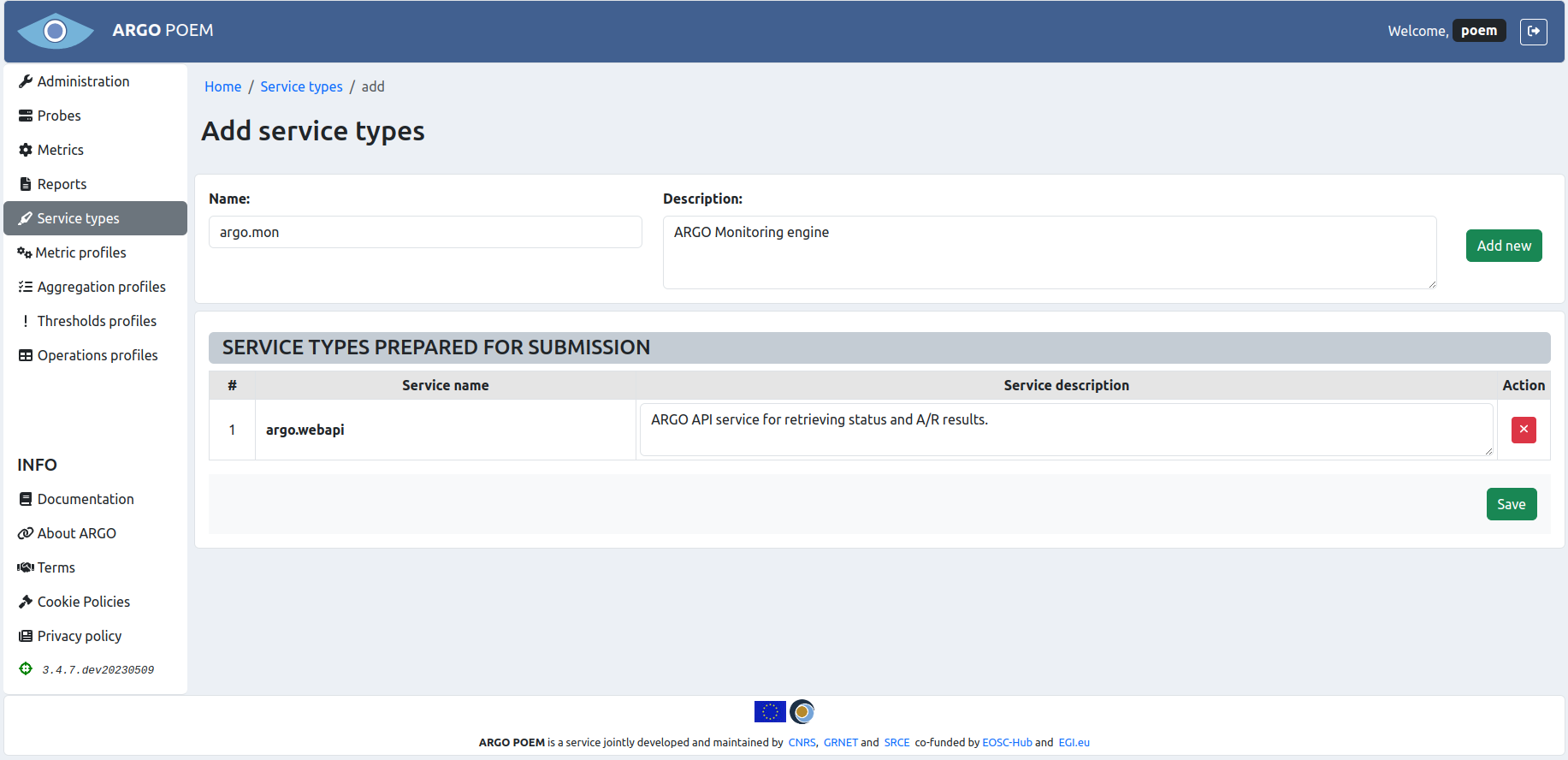 Tenant Service Types Bulk Add