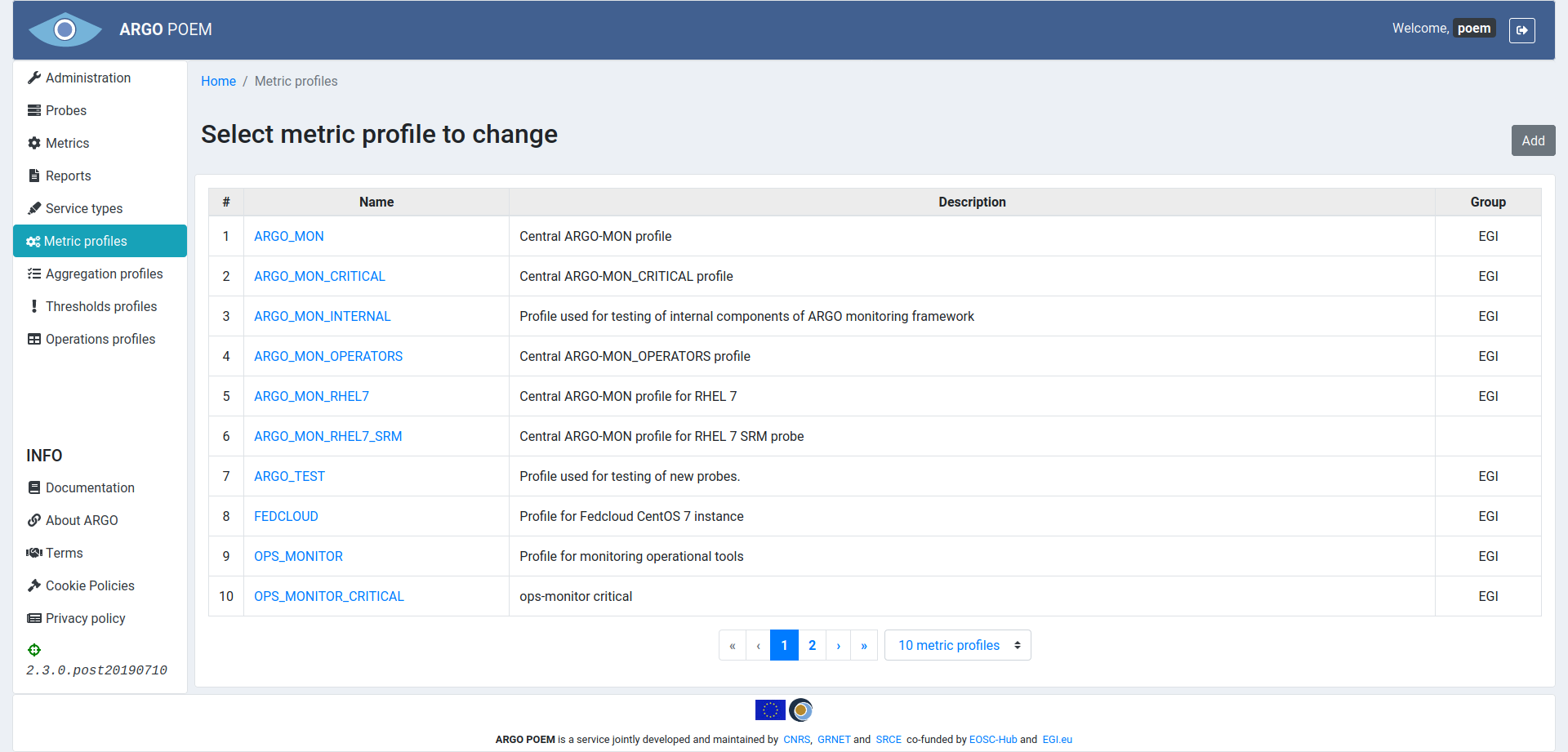 Tenant Metric Profiles