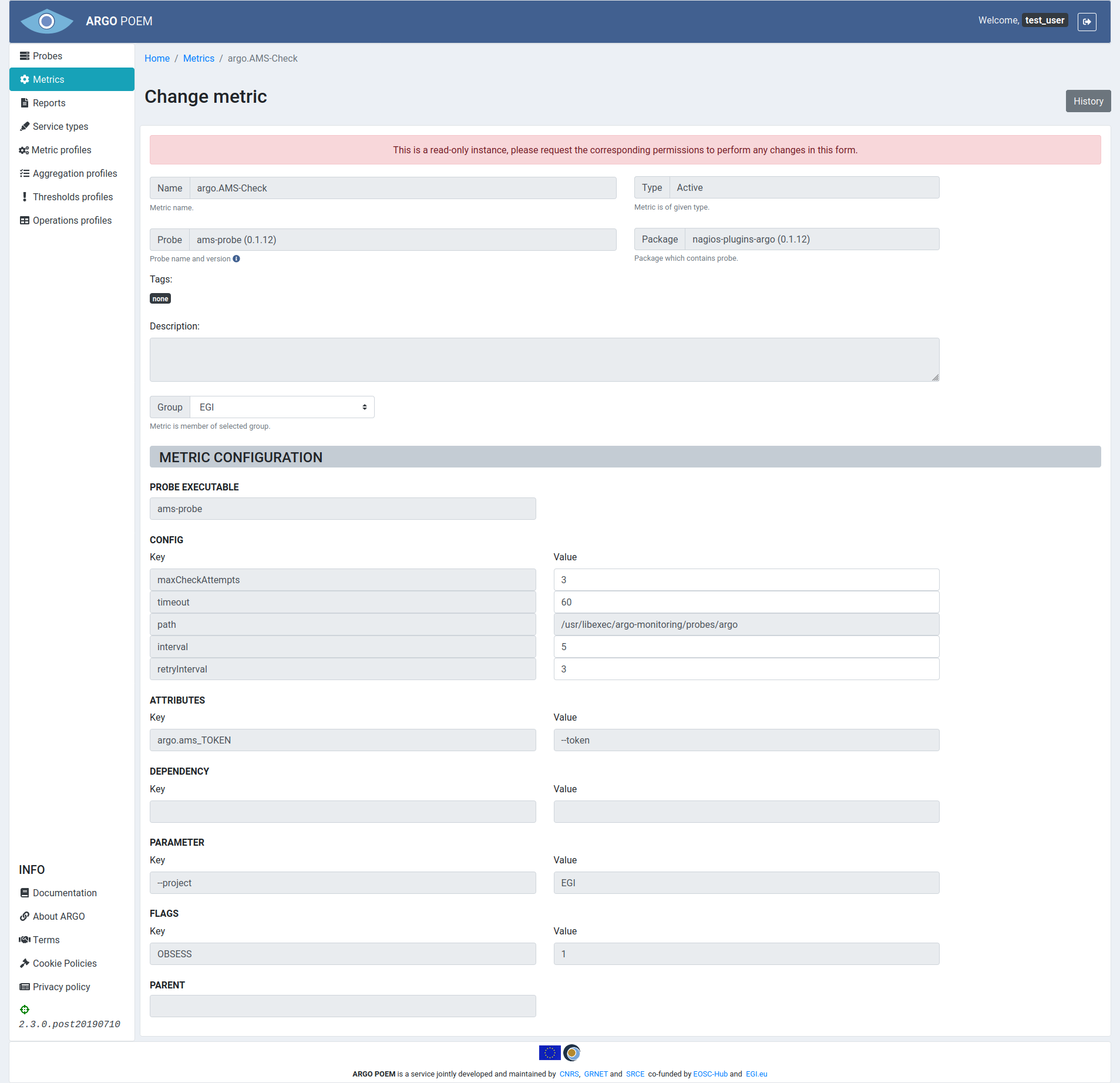 Tenant Metric Readonly