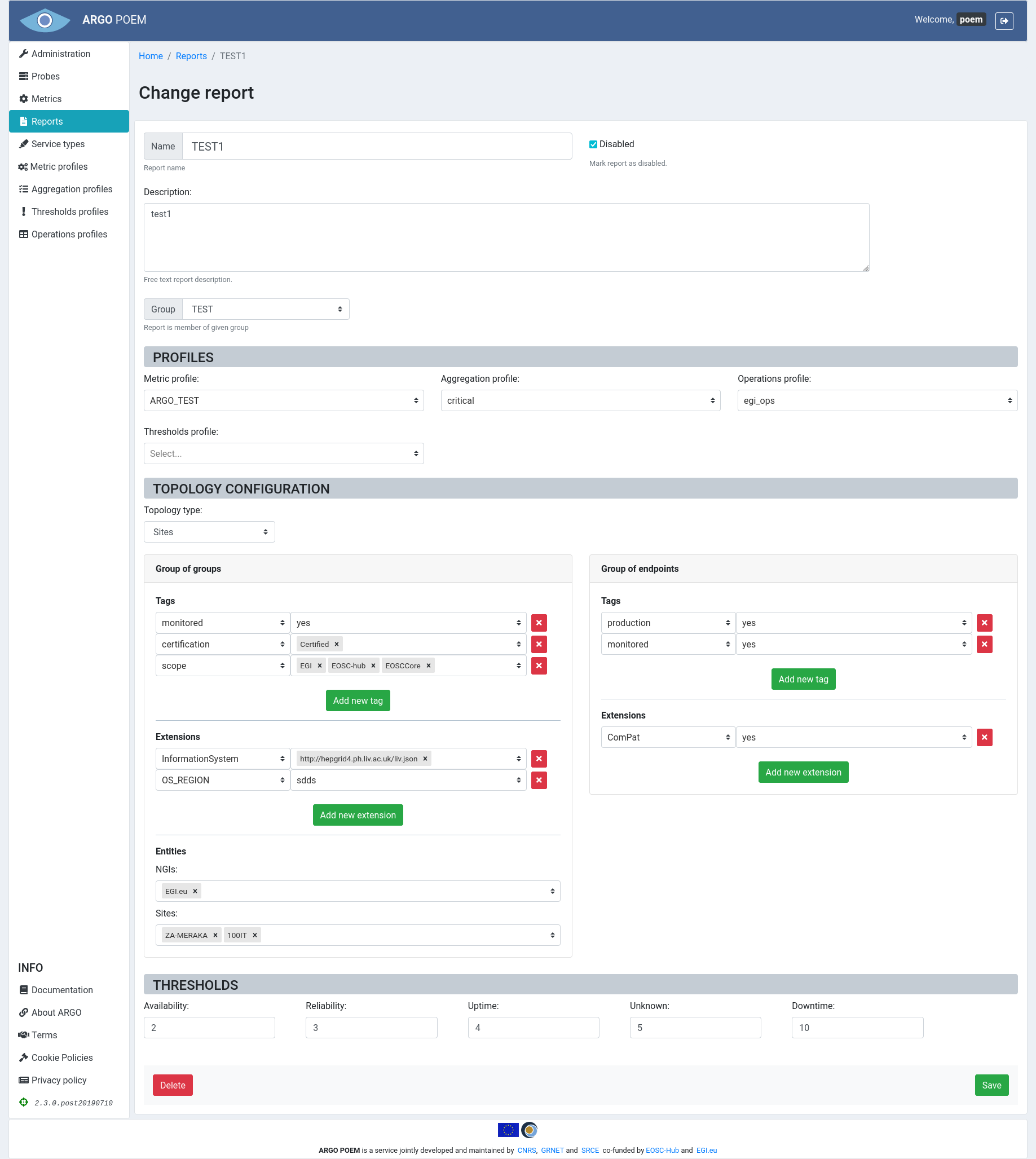 Tenant Reports Details