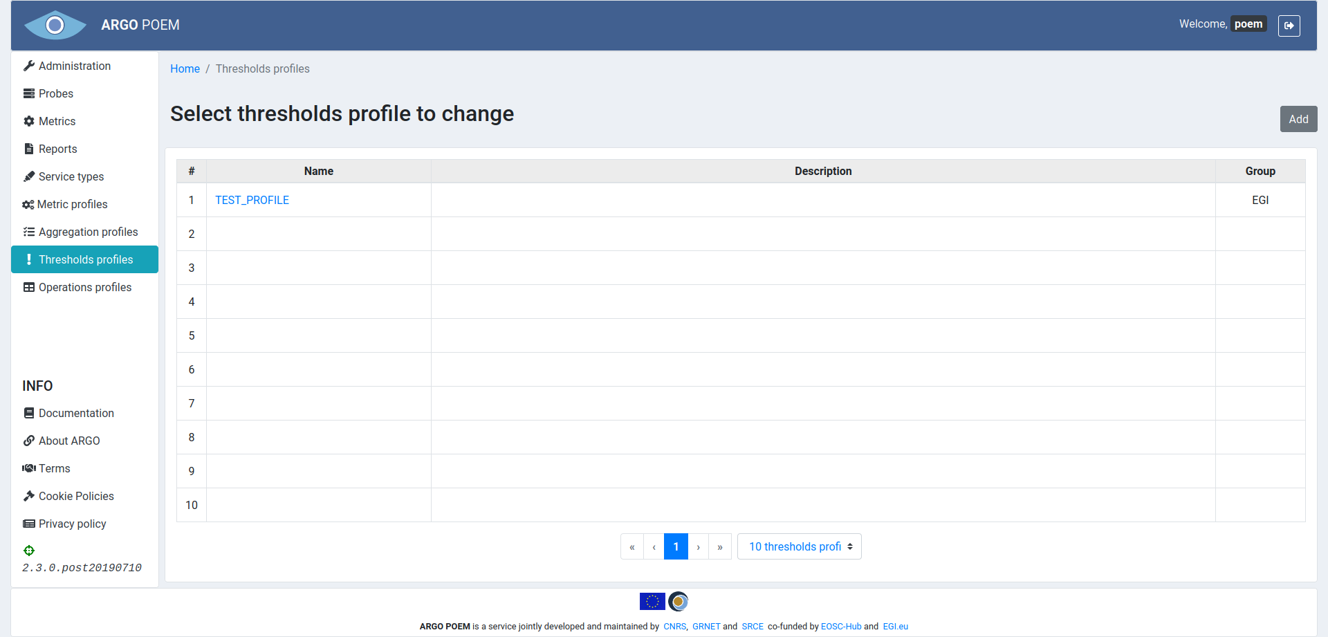 Tenant Thresholds Profile